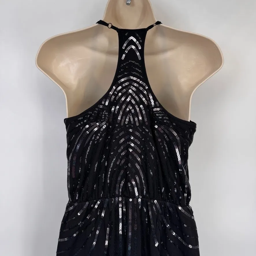 Vintage Y2K Express Whimsigoth Fairy Dress Womens Small Black Sequin Festive - Image 7