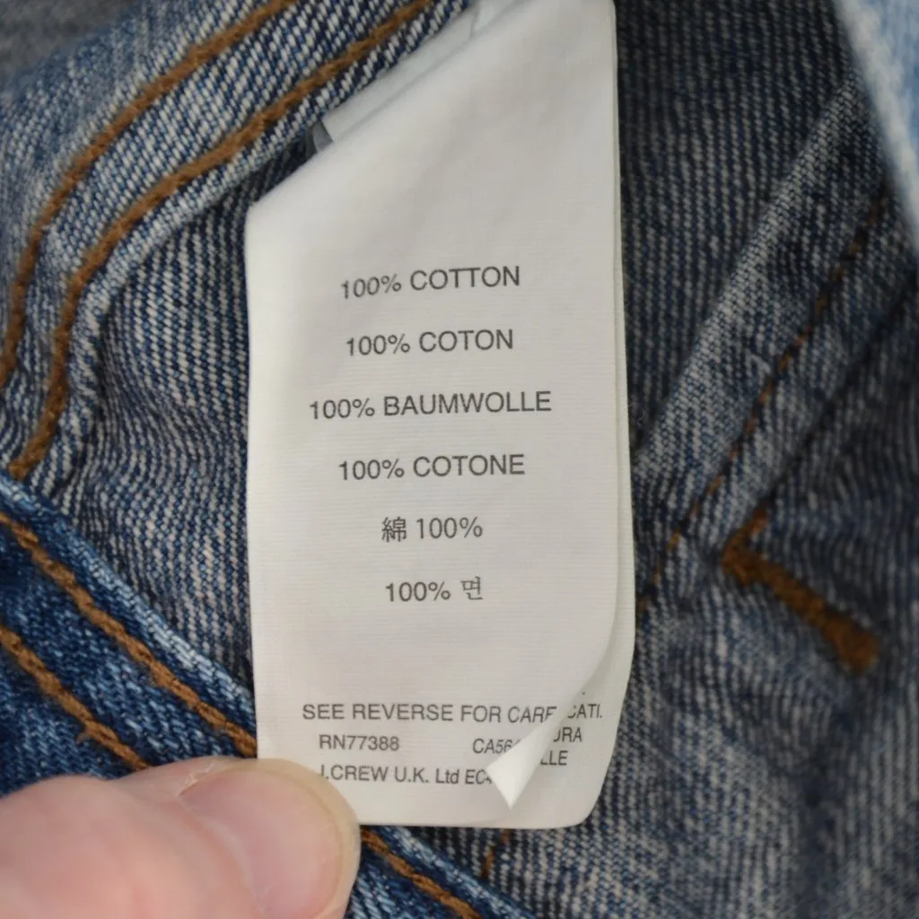 J. Crew Indigo Classic Denim Trucker Jacket Dark Wash Jean Blue Women's XS - Image 8