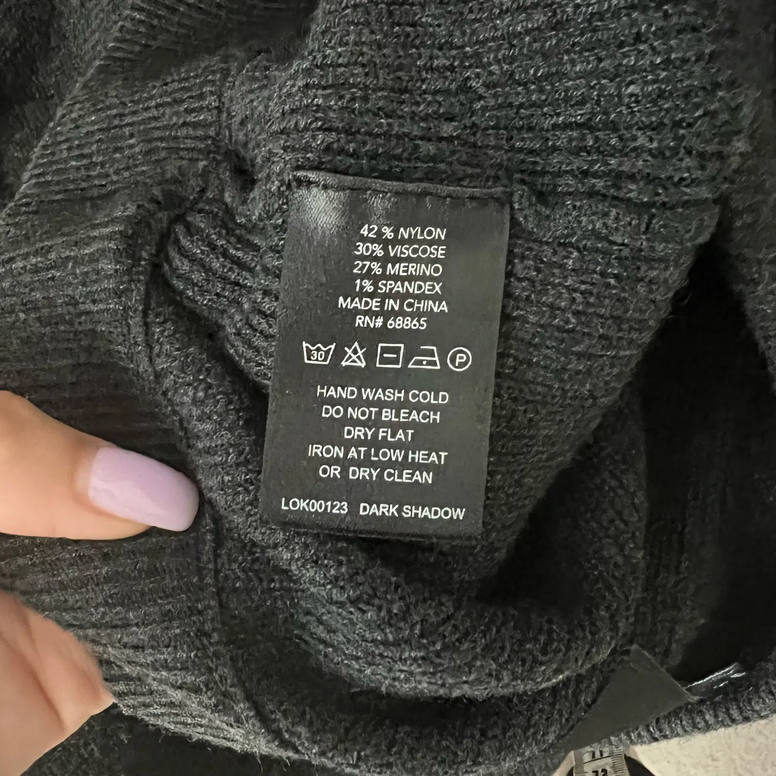 LE ORE Lodi Flare Pants Charcoal Gray Merino Wool Sweater Knit Slit Small - Image 12