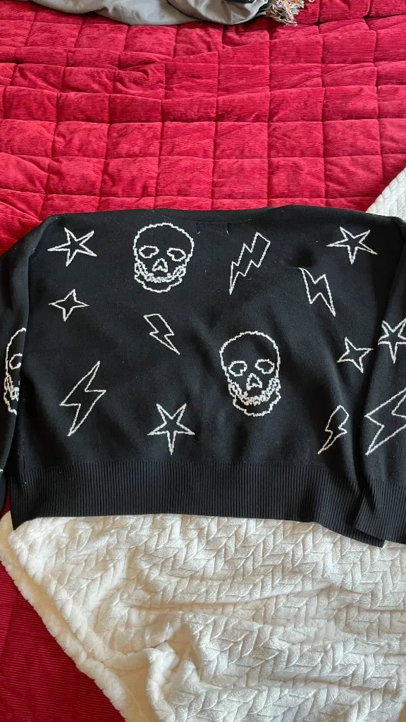 Skeleton Pattern Cropped Cardigan XL - Image 5