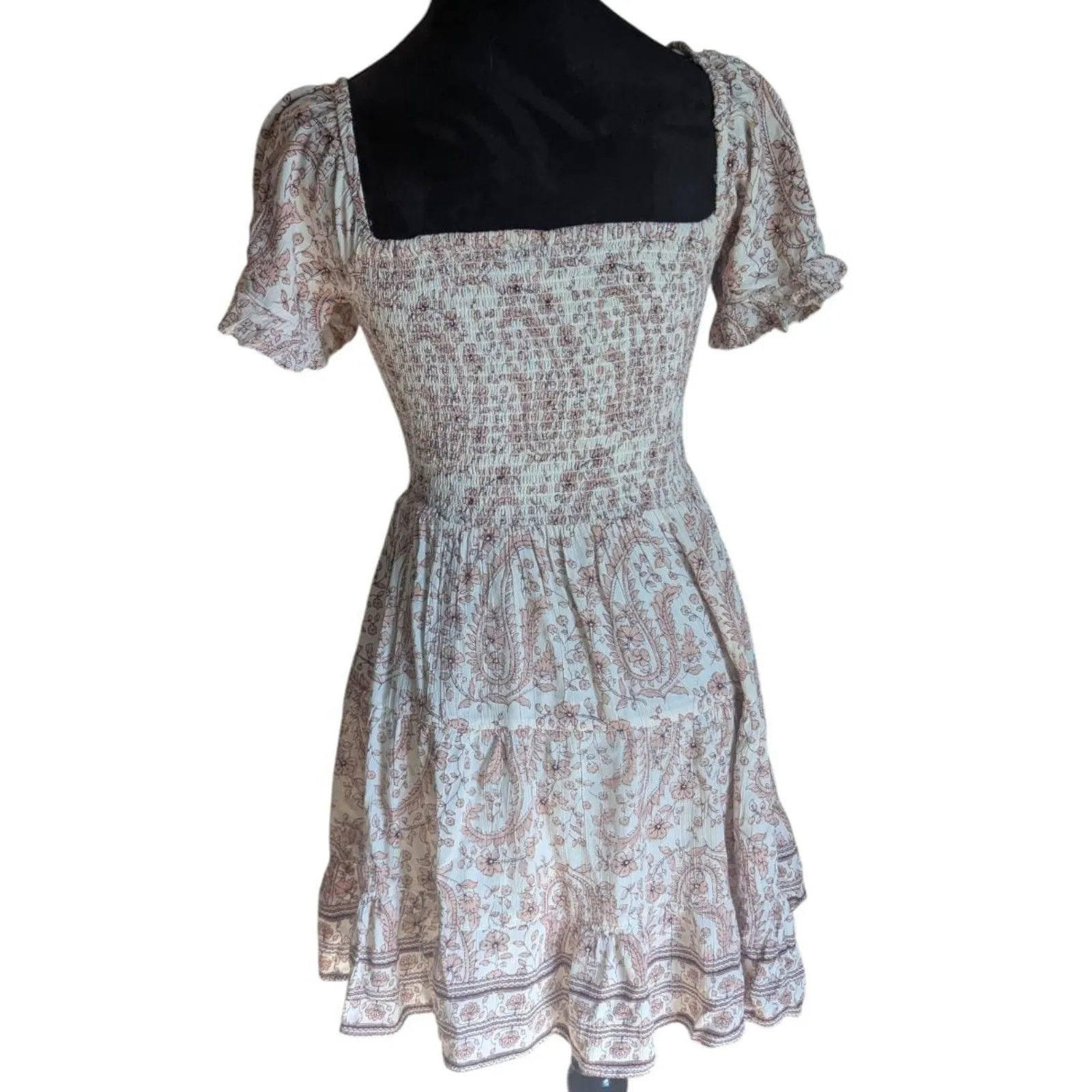 Angie Boho Paisley Cutout Mini Dress Romantic Coachella Festival Style - Image 8