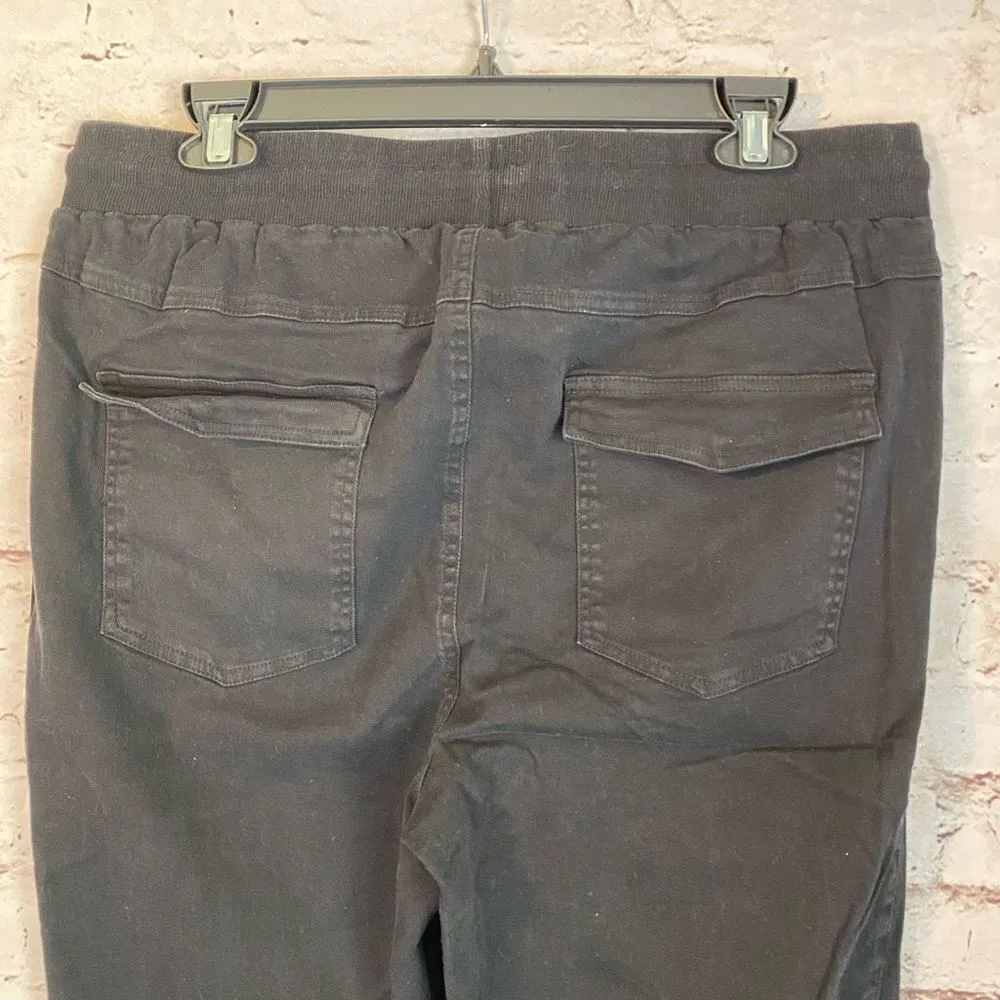 White Birch High Rise Joggers Black Drawstring Flap Pockets Women’s Size XL - Image 7