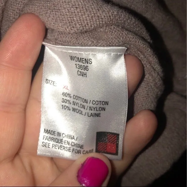 Woolrich Woman’s Beige Casual Basic Neutral Turtleneck Lightweight Sweater - Image 4