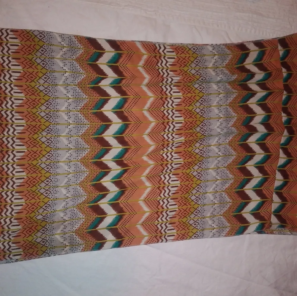 Fall Southwest Pumpkin Flame Stitch Infinity Scarf Orange - Image 2