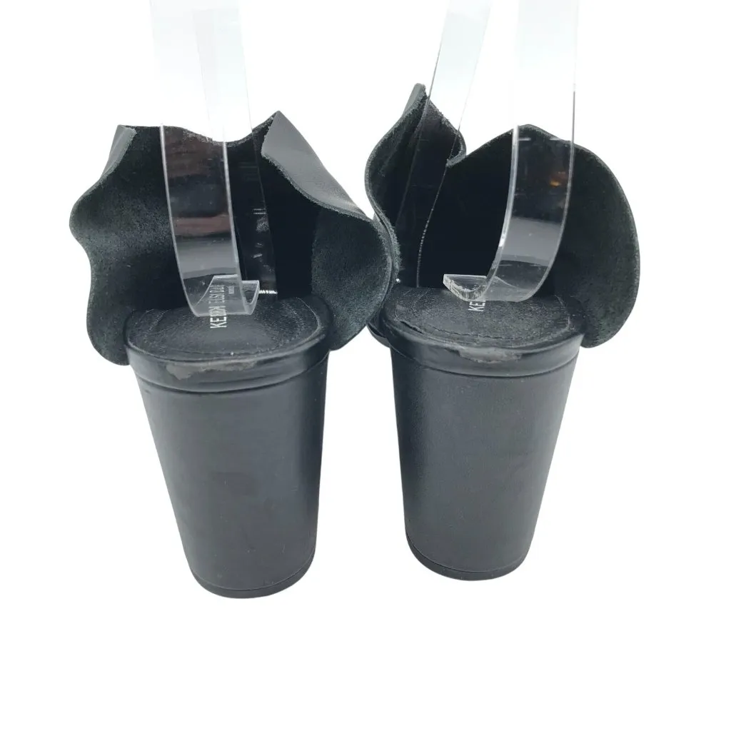 Kelsi Dagger Womens Mules Block Heel Leather Slip On Pointed Toe Black Size 9 - Image 5