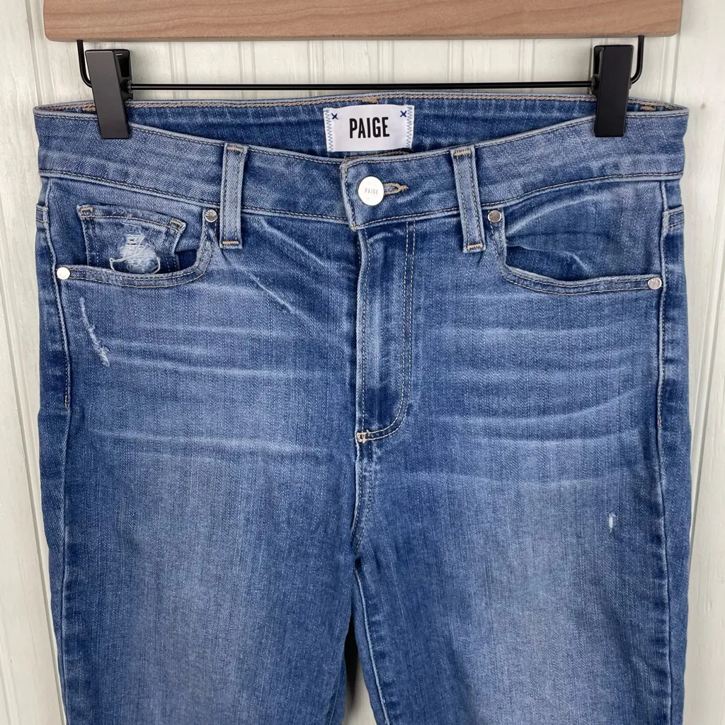 Paige Hoxton Ankle Jeans Women's Size 28 Dezi Destructed Distressed Denim Ripped - Image 3
