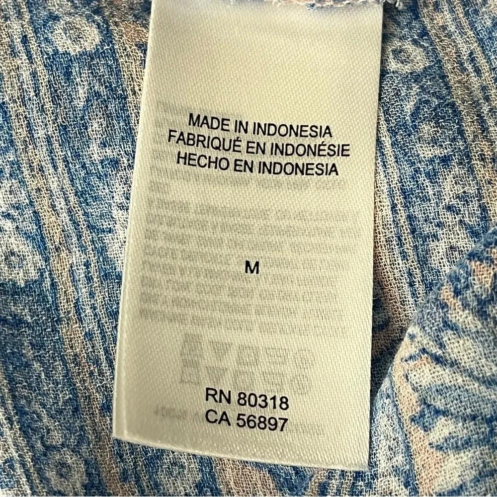 Lucky Brand Floral Peasent Boho Blouse Cropped Cottegecore Womens Y2k Retro M - Image 9