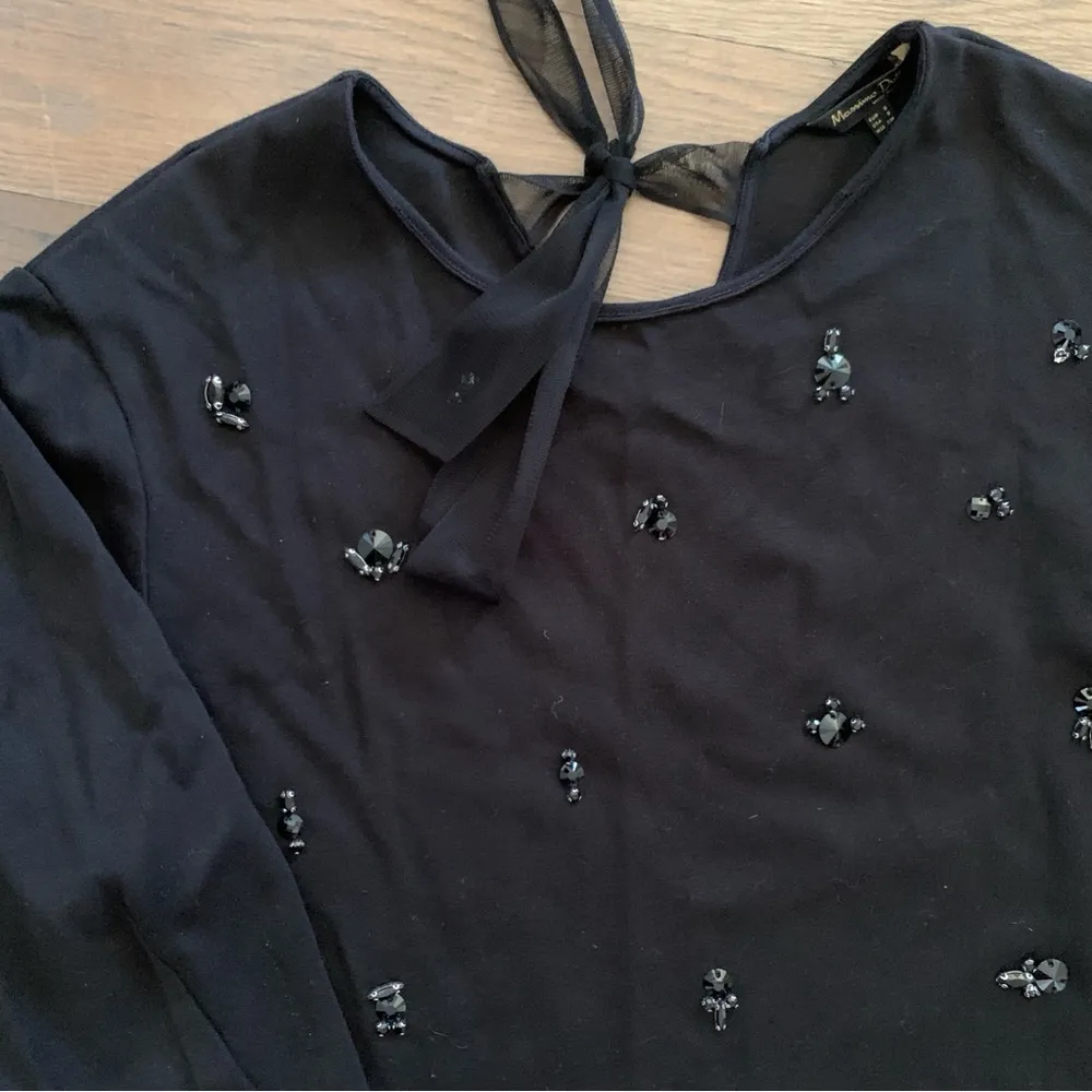Massimo Dutti Black Beaded Top Size Small - Image 7