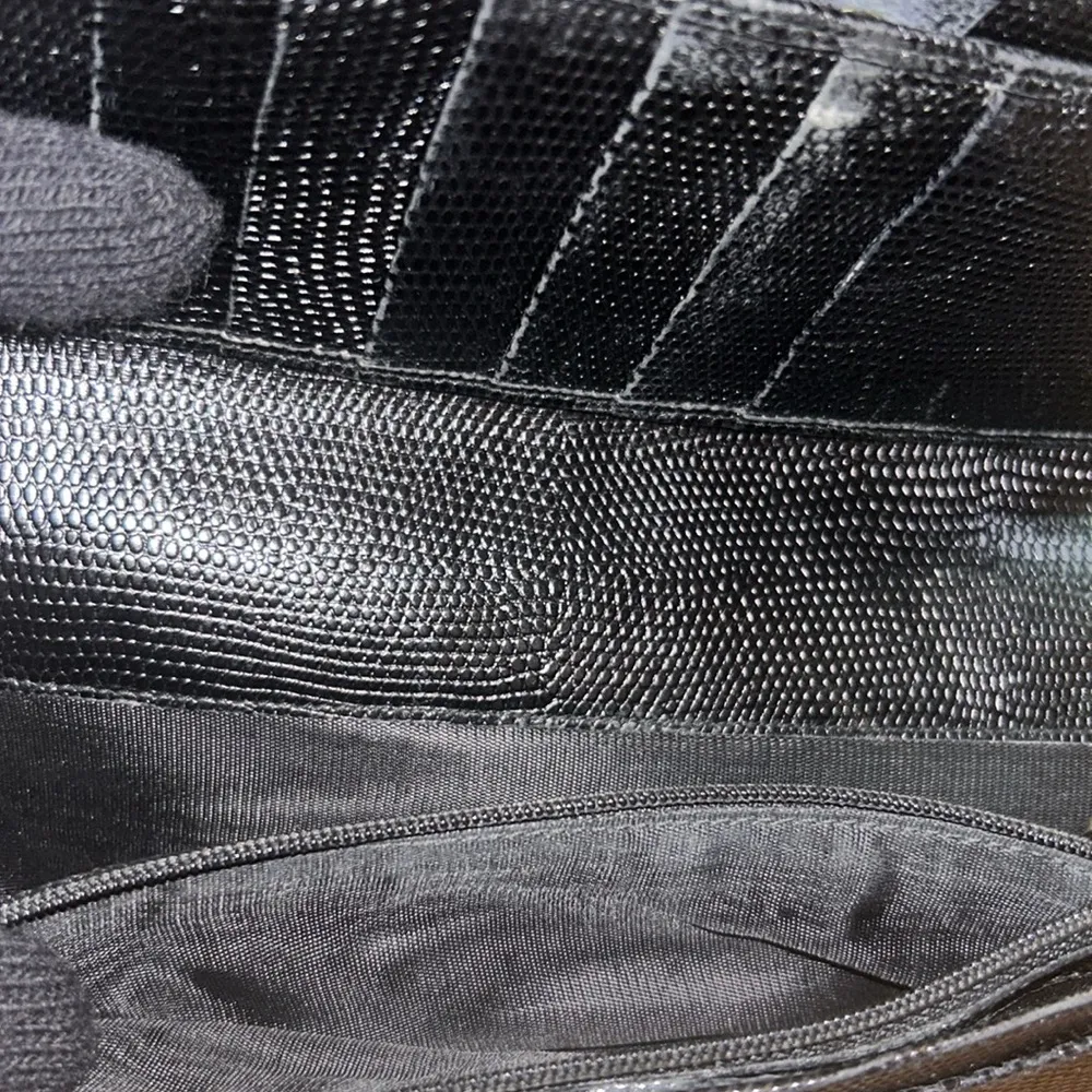 Vara Black Leather Long Bifold Wallet Made in ITALY - Image 9