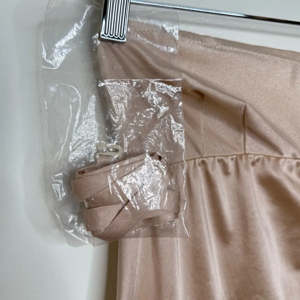 Vintage Lorraine Long Slip Beige USA made Lace trim Size 36 Tan - Image 6