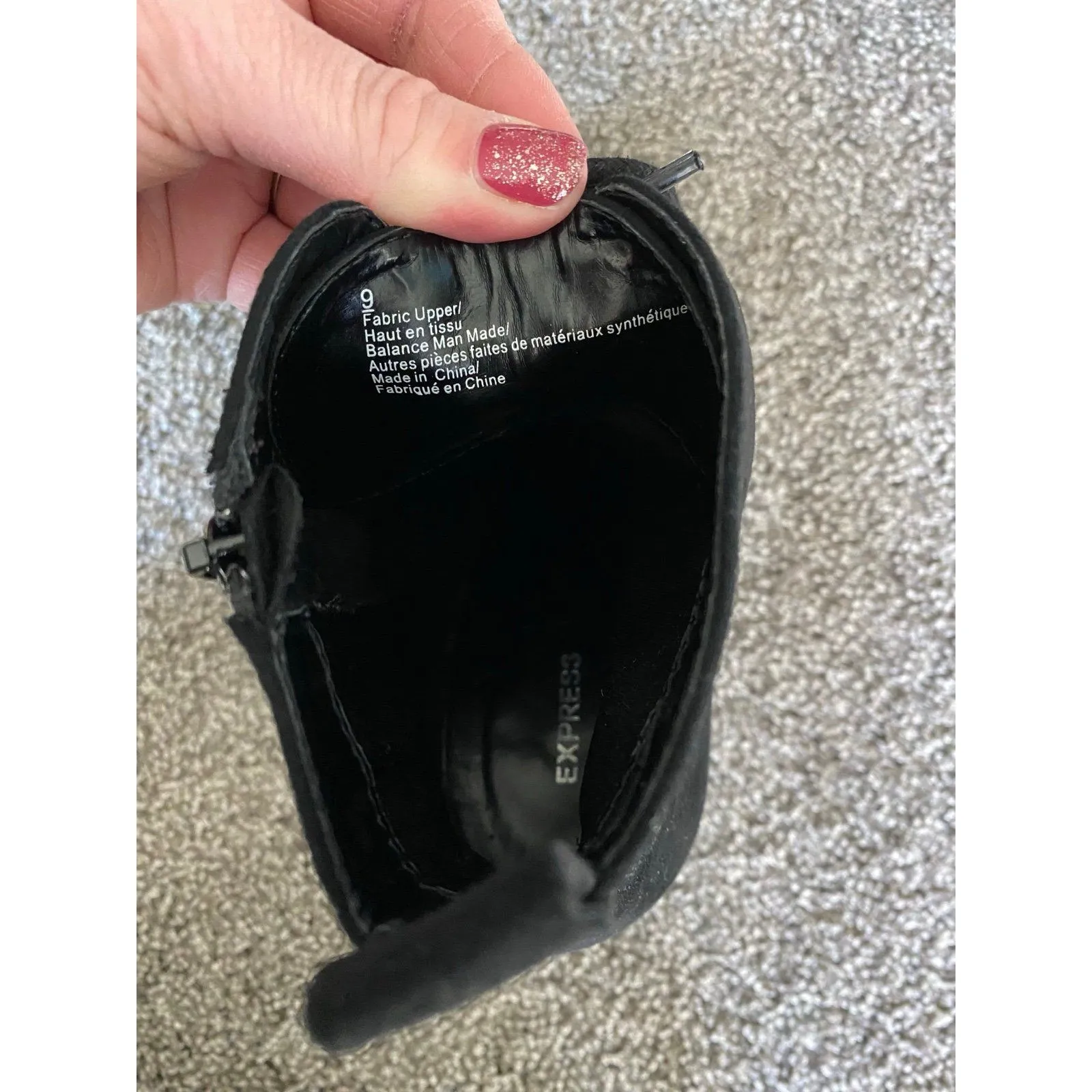 Express Black Lace-Up Chunky Heel Ankle Boots – Size 9 - Image 6