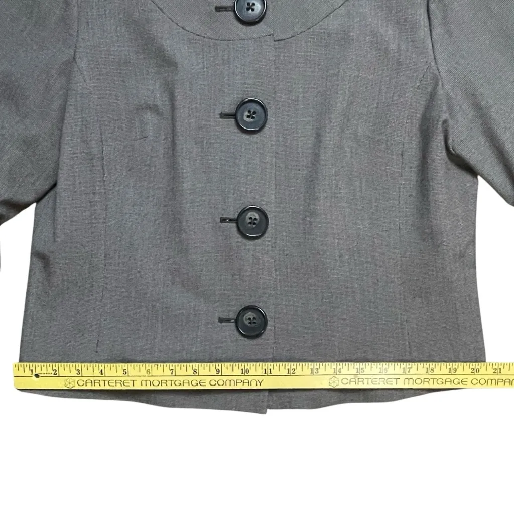 Apt 9 Blazer Womens 16 Gray Button Up Lined 3/4 Bell Sleeve Office Chic EUC - Image 15