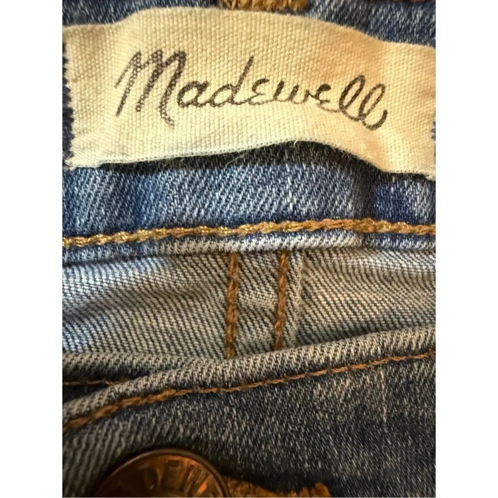 Madewell 11" High-Rise Skinny Jeans in Maricopa Wash AG164 size 32 - Image 6