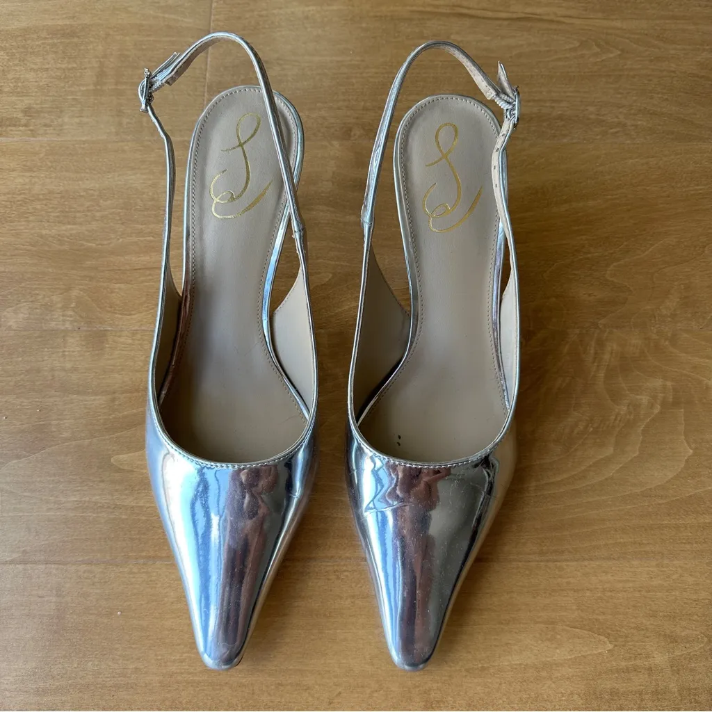 Sam Edelman Bianka Slingback Pump, Soft Silver, Size 8.5M or 8 1/2 Medium - Image 10