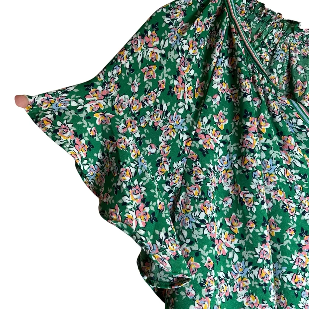 Lot of 2 MAX STUDIO Floral Flutter Sleeve Top Crepe Popover Plus Sz 1X Preppy - Image 4