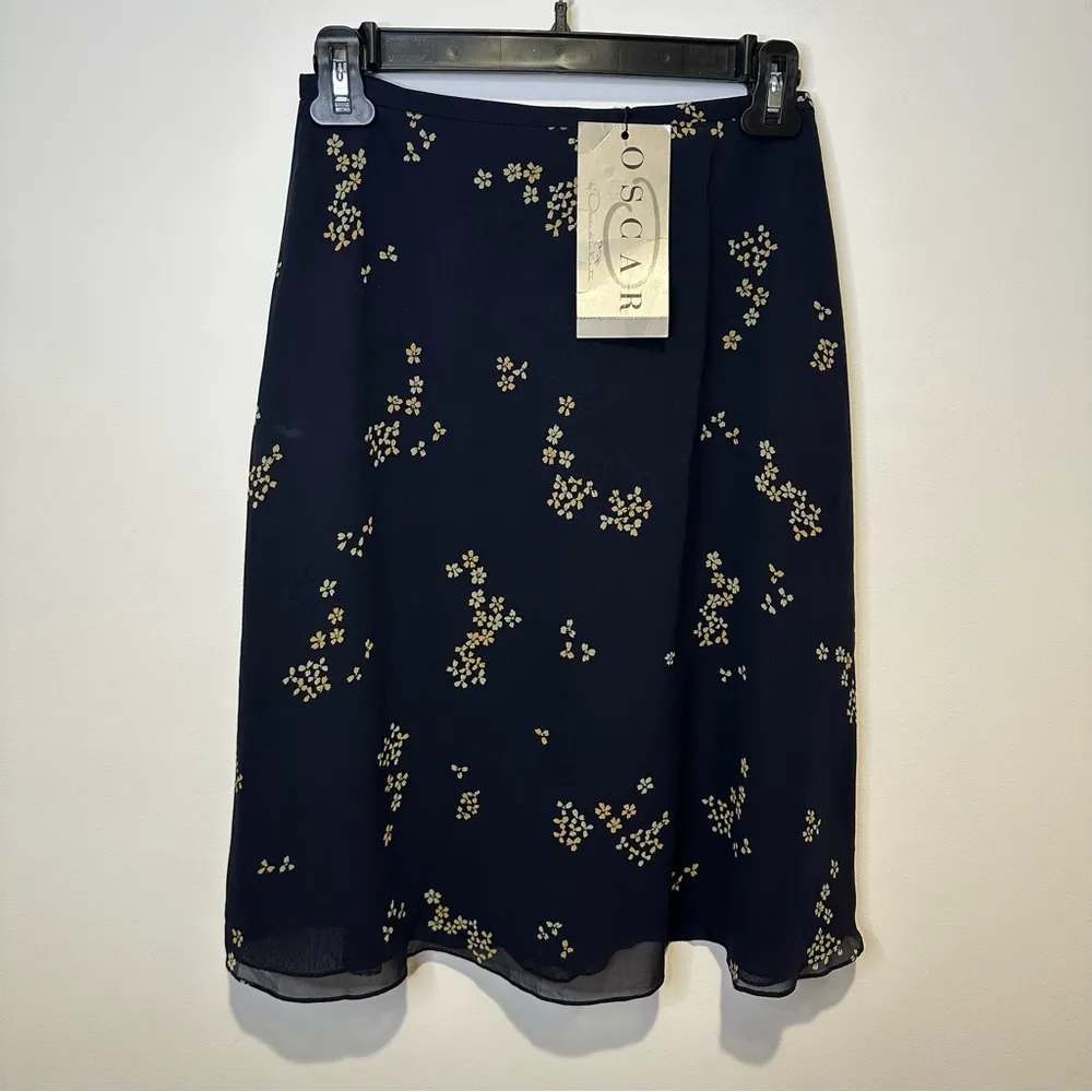 NWT vintage oscar de la renta silk skirt size 2p - Image 6