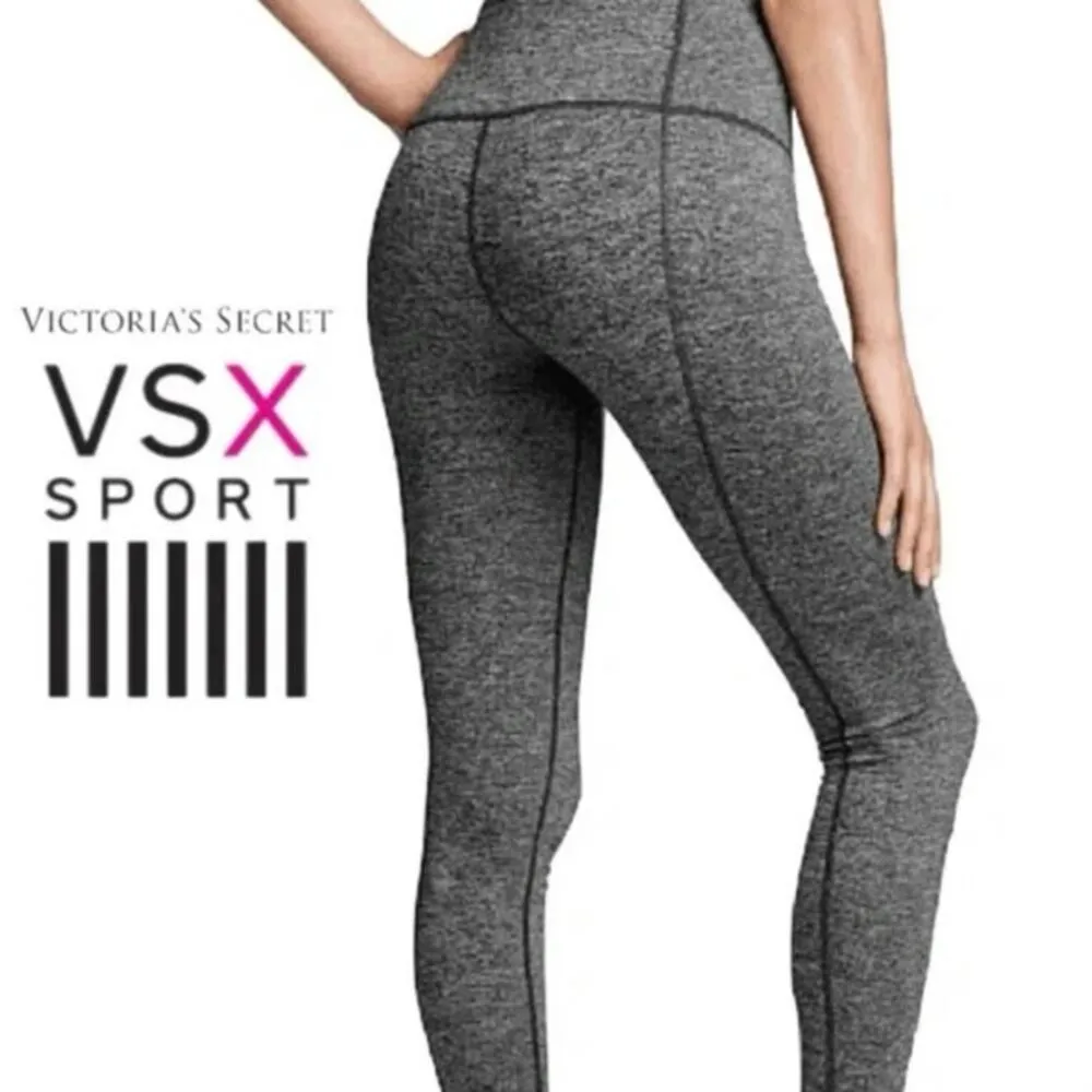 Victoria's Secret Sport Knockout Athletic Leggings Heather Grey Size Small EUC - Image 2