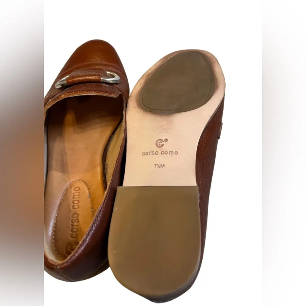 Corso Como Womens Clarrah Whiskey Leather Almond Toe‎ Slip Loafer Shoes Size 7.5 - Image 5