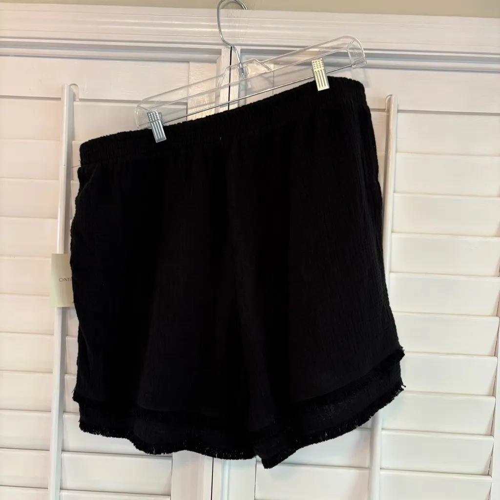 Cynthia‎ Rowley Black Pull On Shorts Size 2X - Image 2