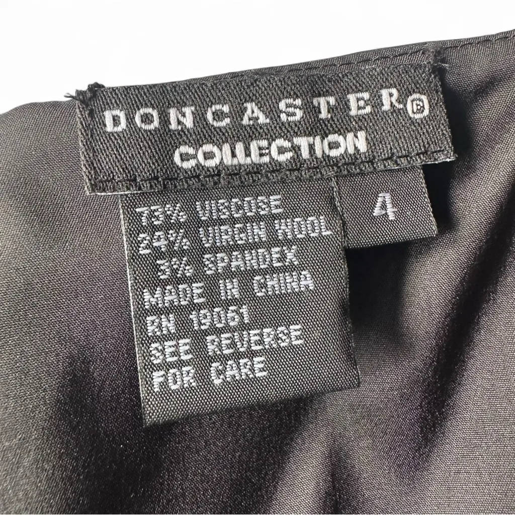 Doncaster Wool-Blend Black Midi Dress - Timeless Little Black Dress - Size 4 - Image 4