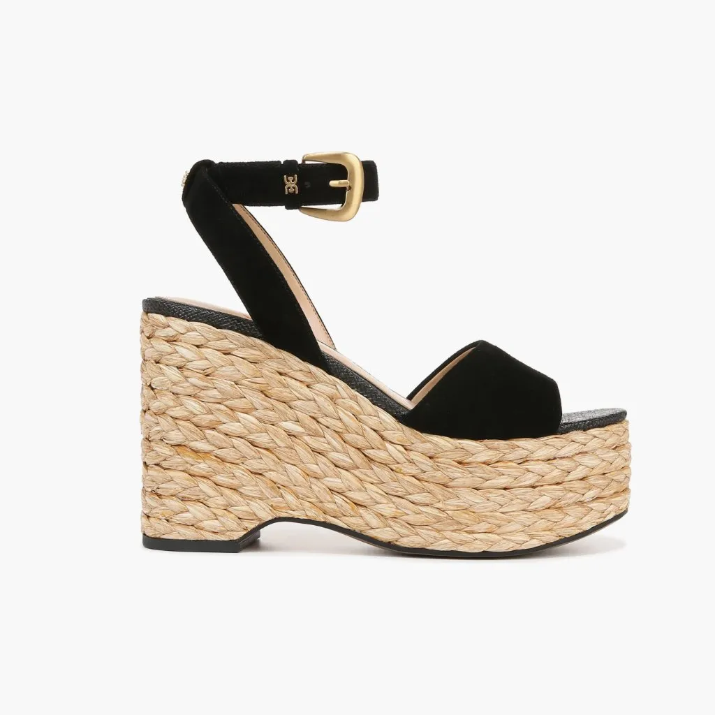 NEW Sam Edelman April Platform Wedge Espadrille Sandal (Women) 9.5M, BLACK - Image 5