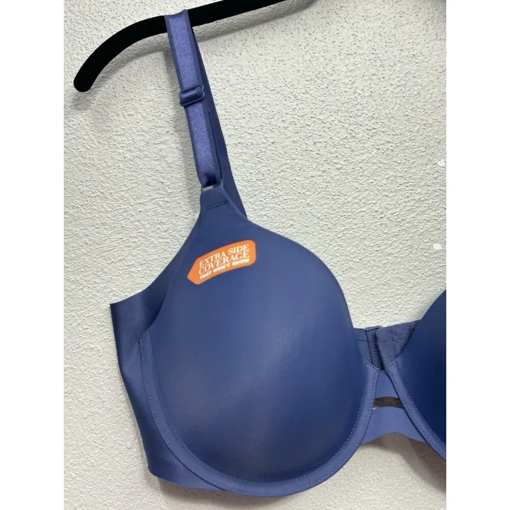 Warners Blissful Benefits Bra Size 38C Blue Underarm Smoothing Underwire NEW - Image 5