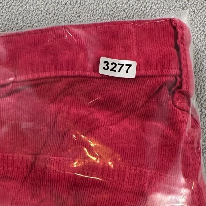 Free People Jeans 27 Red Corduroy Button Fly Skinny Frayed Hem Mid Rise - Image 7