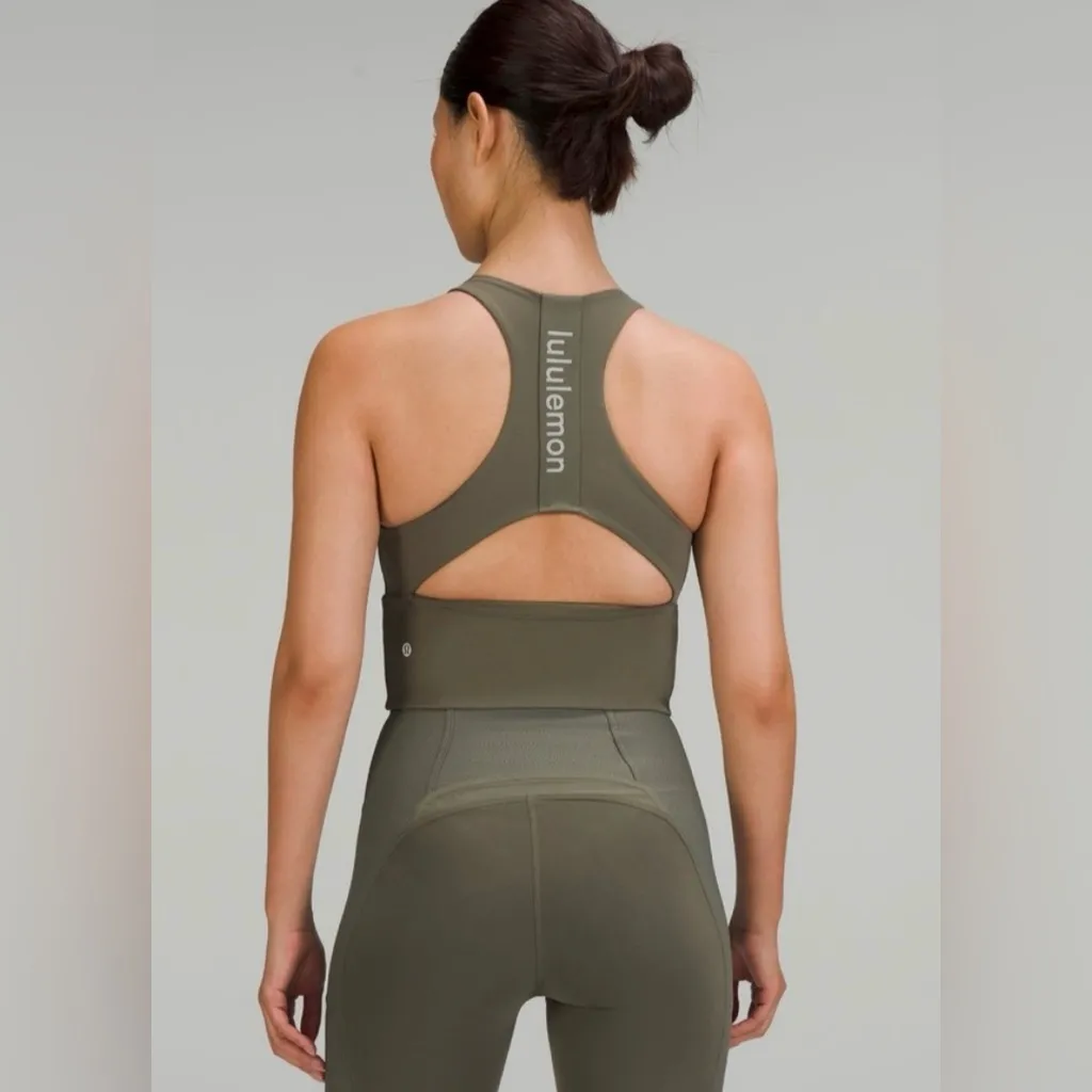 Lululemon NWT Logo Elastic Everlux Shelf Tank Top Graphic Expresso Bone Size 8 - Image 5