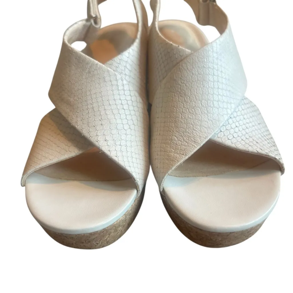 Clarks Maritsa Lara Slingback Sandals Wedge White Snake Textured Size 11 Women's - Image 5