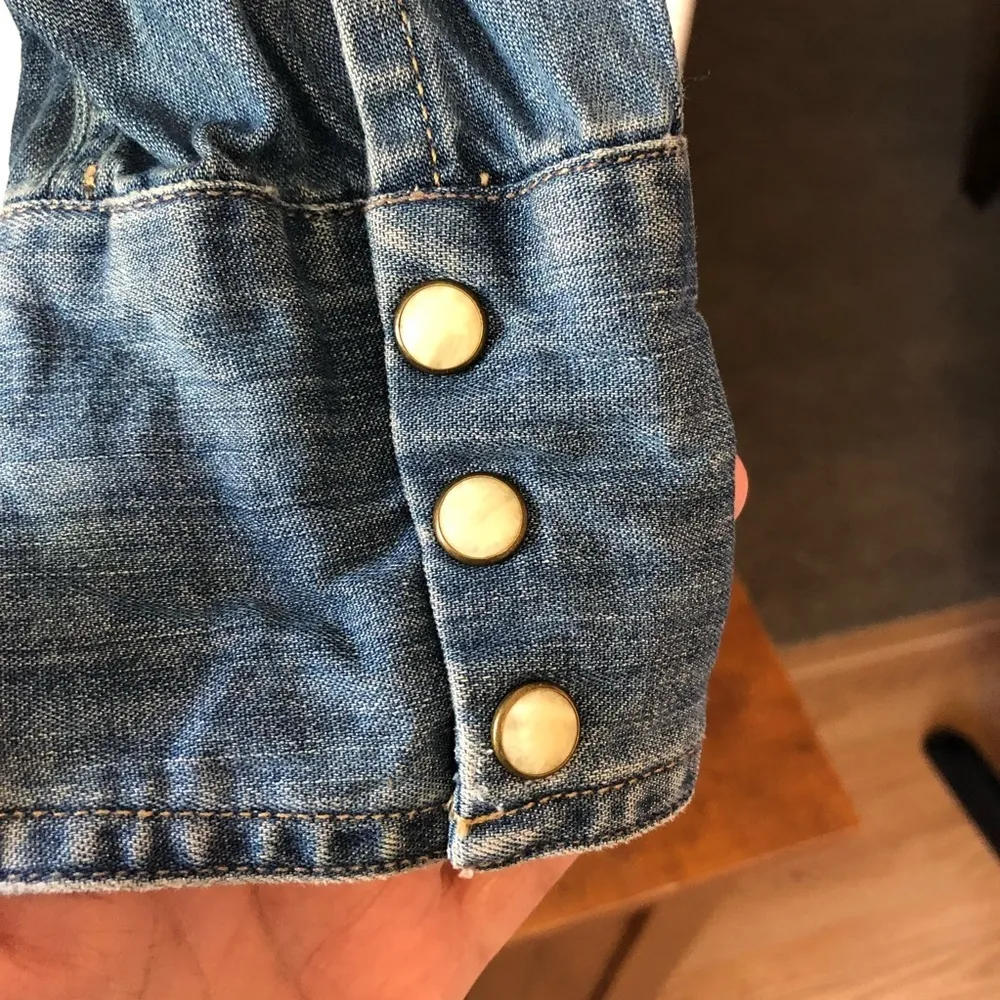 Eddie Bauer denim pearl snap button down southwestern coastal Grandma - Image 4