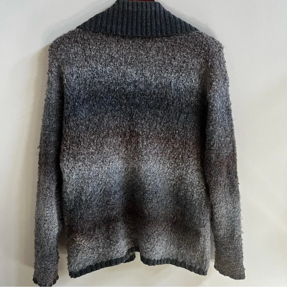 Chunky Open Long Sleeve Cardigan Sweater Gray Size S - Image 2