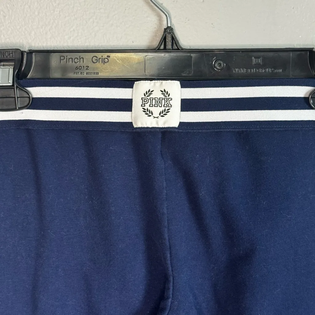 Victoria's Secret Women’s Pink Joggers Navy Fold Over Waist Low Rise Size S EUC - Image 5