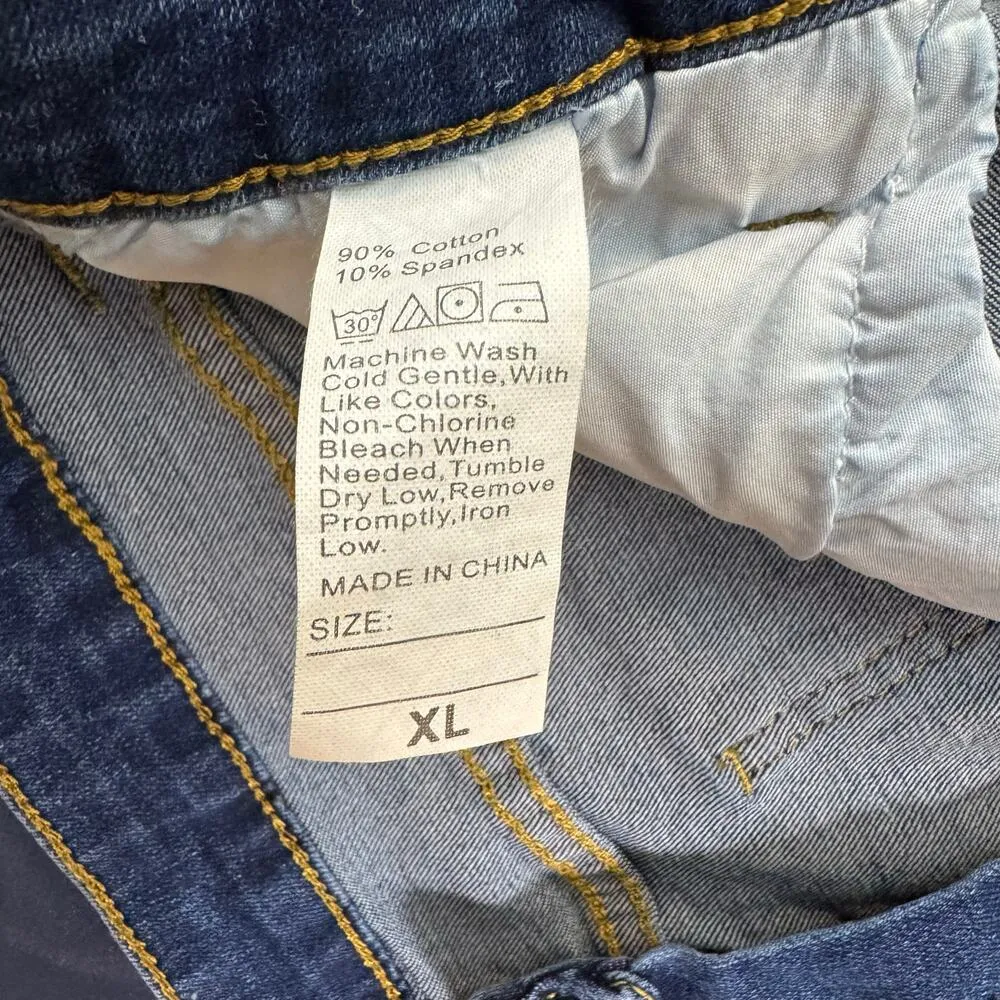 Women's Rocker Size XL Dark Blue Distressed Skinny Jeggings - Image 8