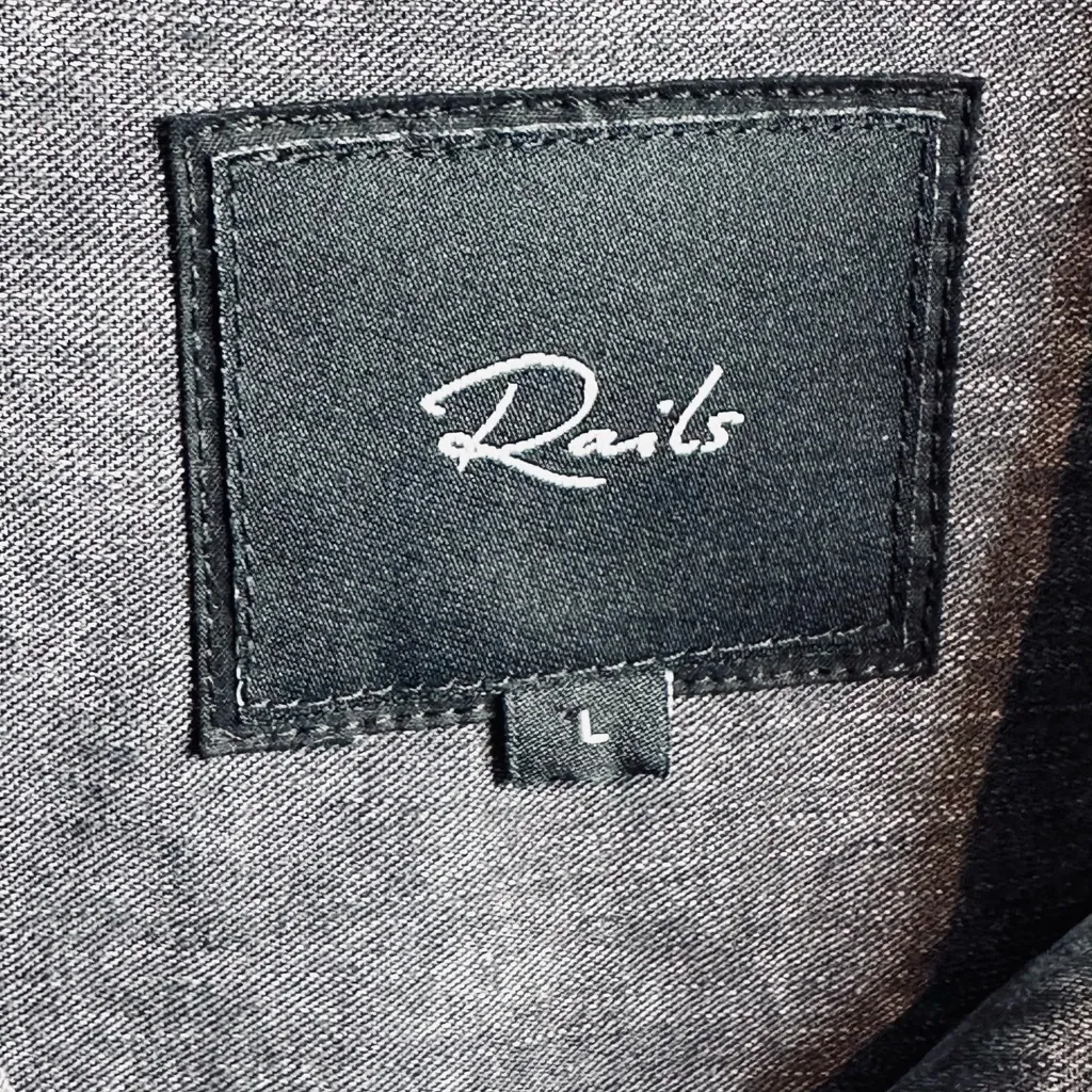 Rails Adele Black Acid Wash Denim Tie Waist Shirt Dress Size L - Image 12