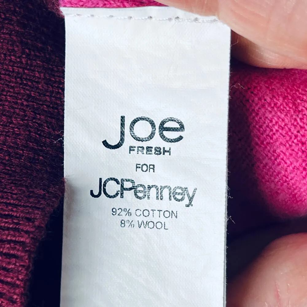 Joe Fresh Sweater Pink V-Neck Striped Cardigan XS - Image 5