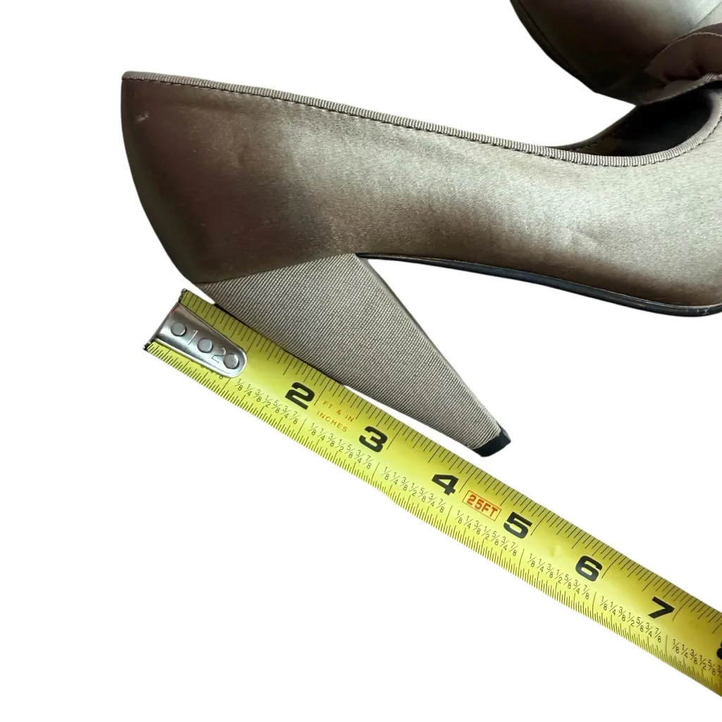 Seychelles Women’s Size 7 Open Toe Satin Rosette Heels Metallic Preppy Coquette - Image 13