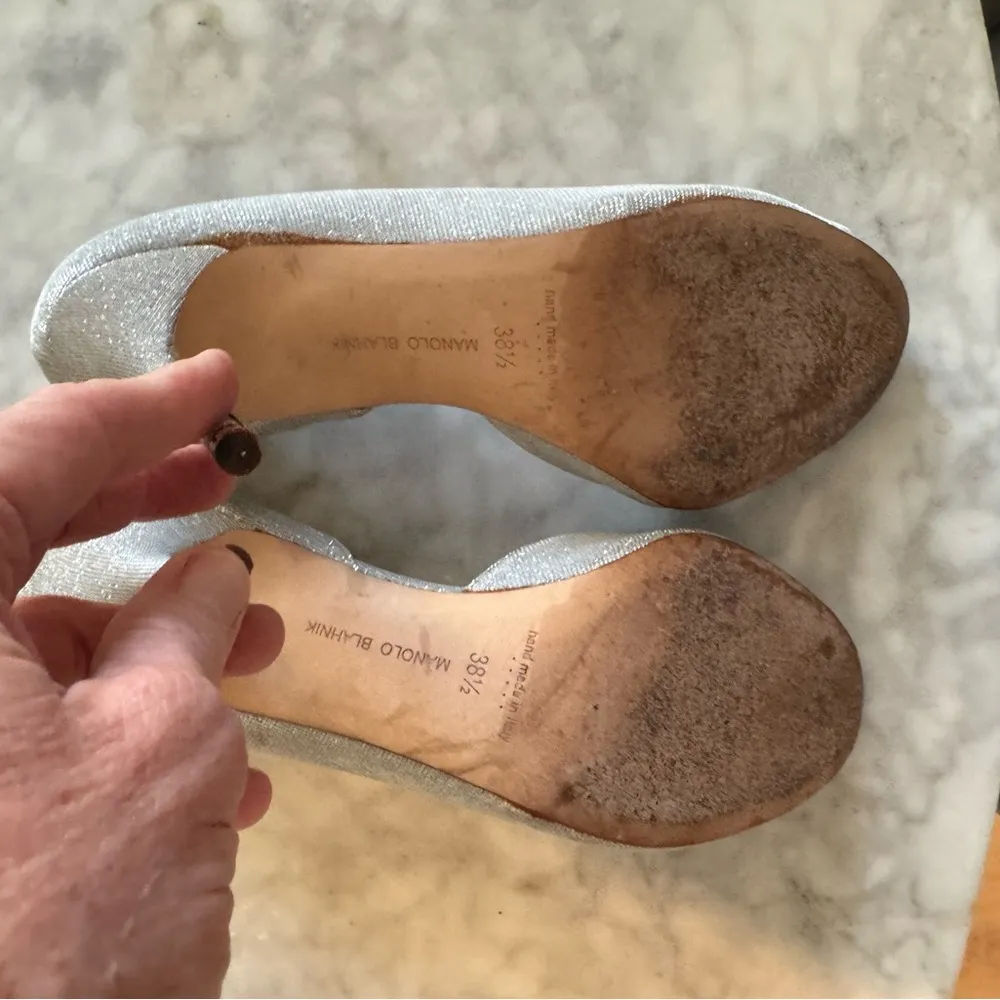 Silver Manolo Blahnik open-toe heel  silver size 38.5 - Image 7
