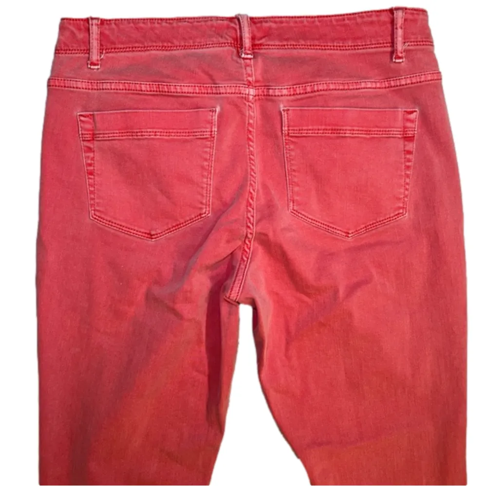 j. jill denim Authentic Fit Cropped fringe hem jeans, melon color, size 4 EUC - Image 10