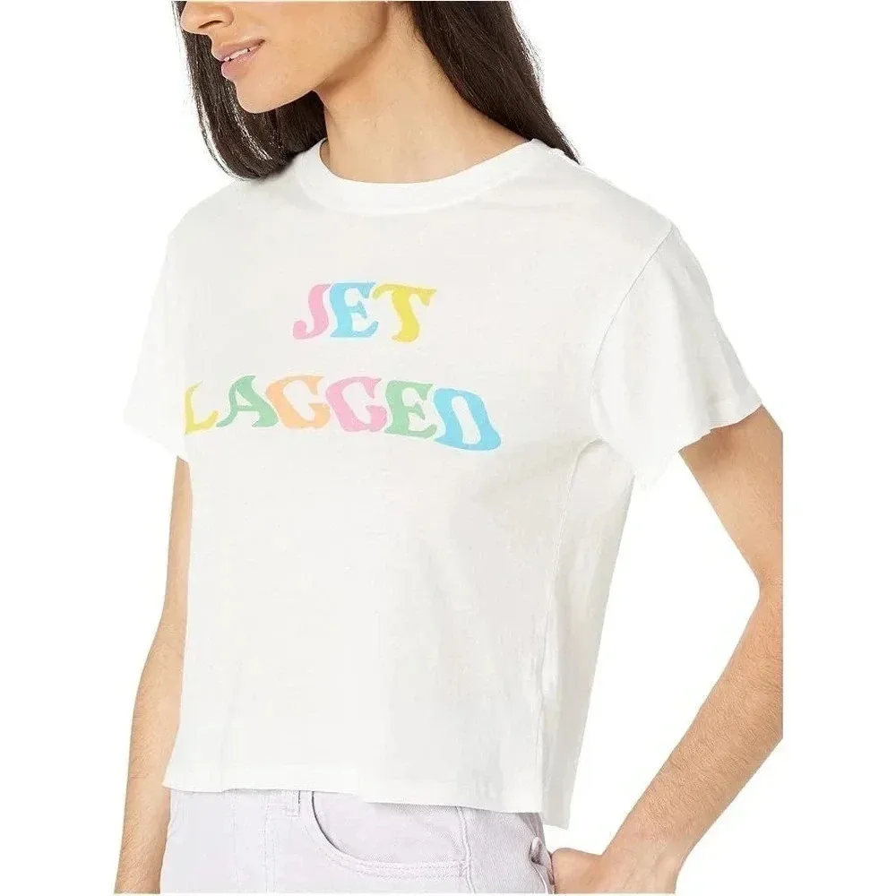WILDFOX graphic tee jet lagged travel honeymoon bachelorette short sleeves - Image 5