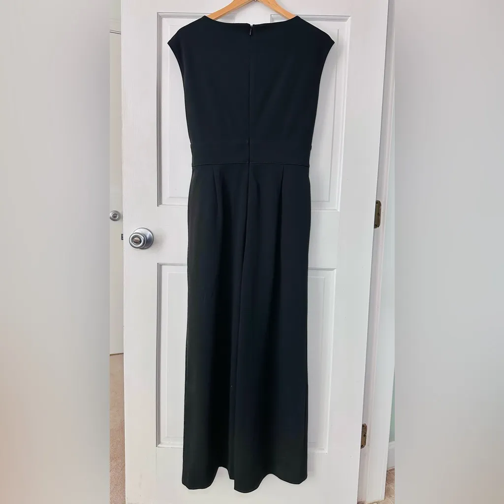 Calvin Klein Sleeveless Tie Belt Black Jumpsuit Cropped Wide Leg Size 12 - Image 3