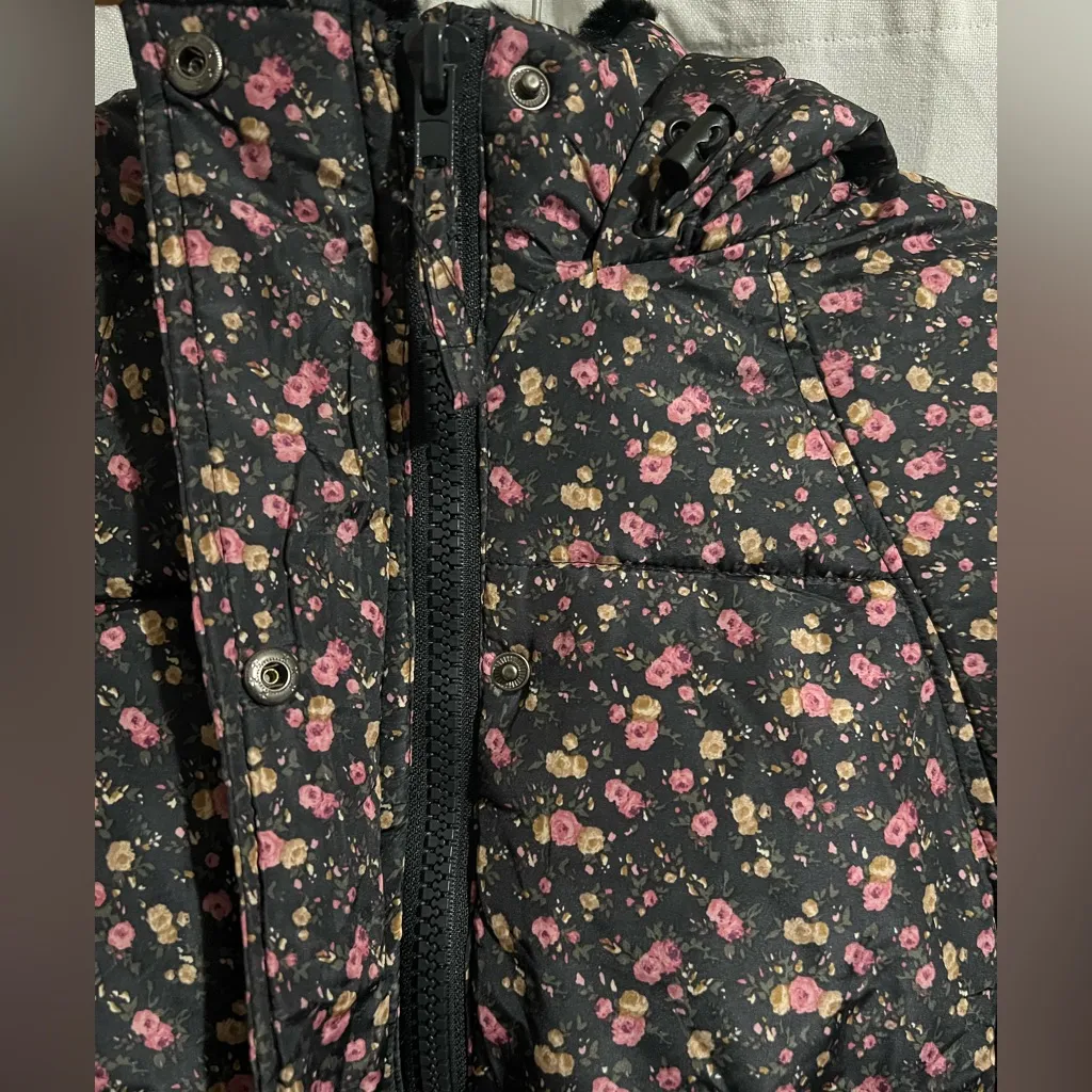 Aeropostale Floral Heavyweight Puffer Jacket Black - Image 9