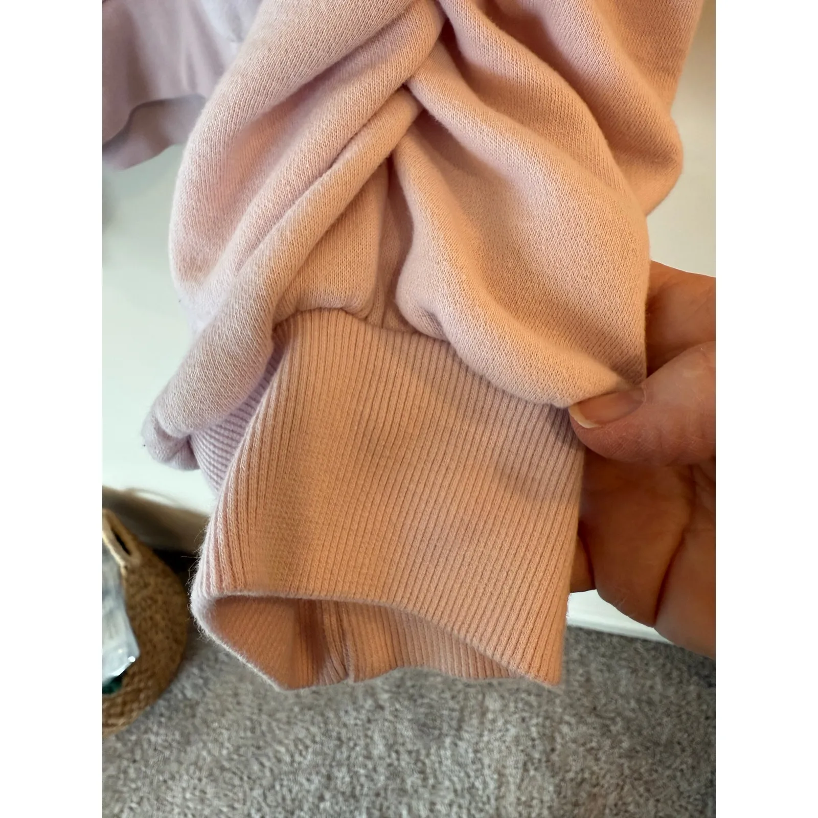 True Religion Brand Jeans Sweatshirt Womens M Pink Fleece Lined Ruched Sleeve Size M - Image 5