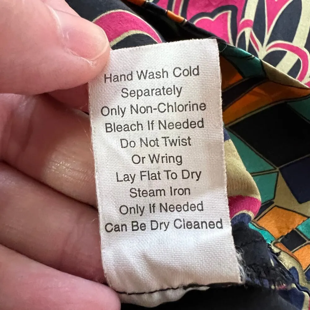 CAbi Womens Chelsea Erte Silk Kimono Tunic Top Blouse Shirt Tie Waist Large - Image 11