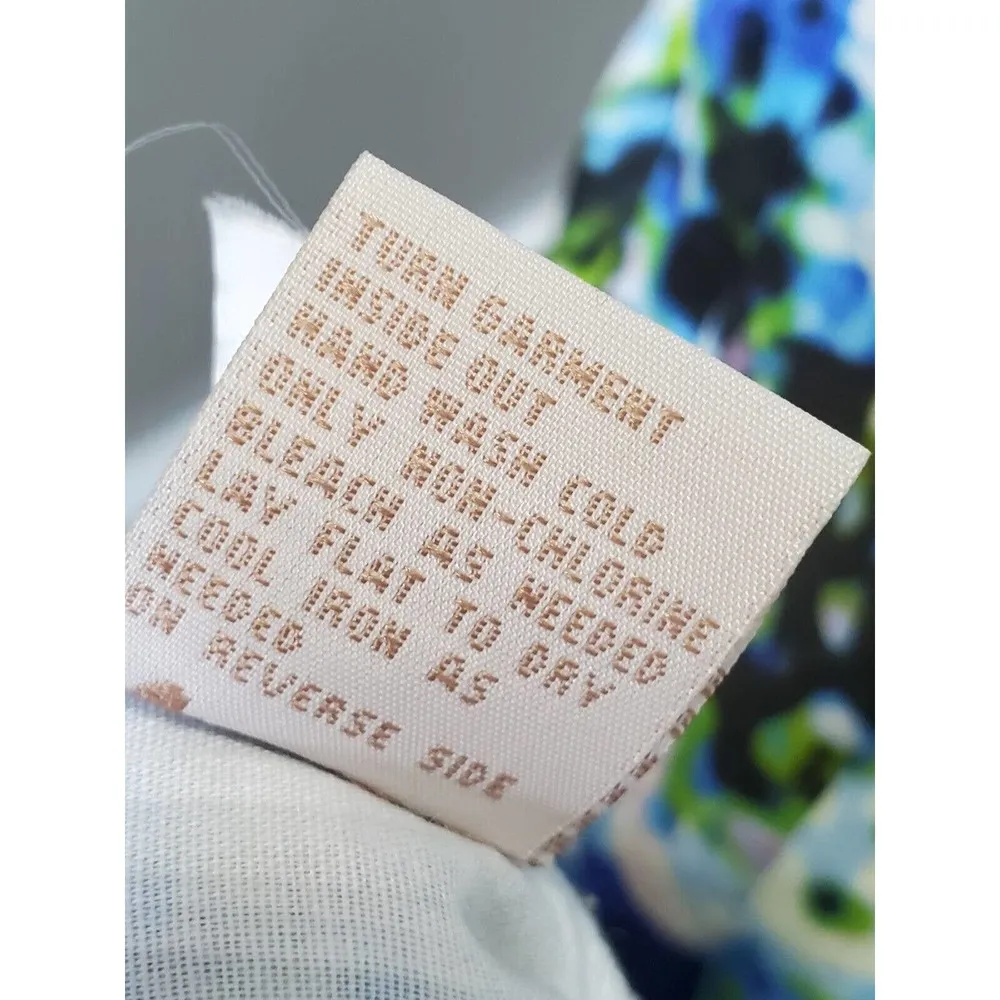 Jonathan Martin White Floral 100% Cotton Sleeveless V Neck Sheath Dress Medium - Image 7