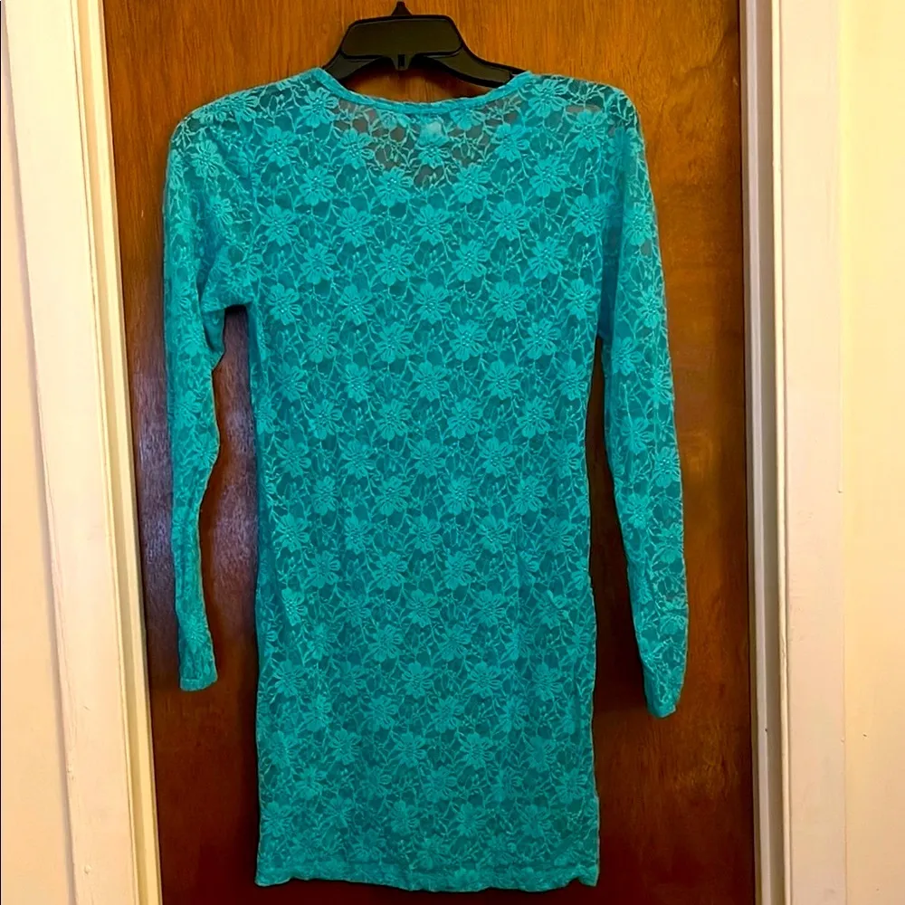 Forever 21 Teal Lace Swim Coverup - Image 2