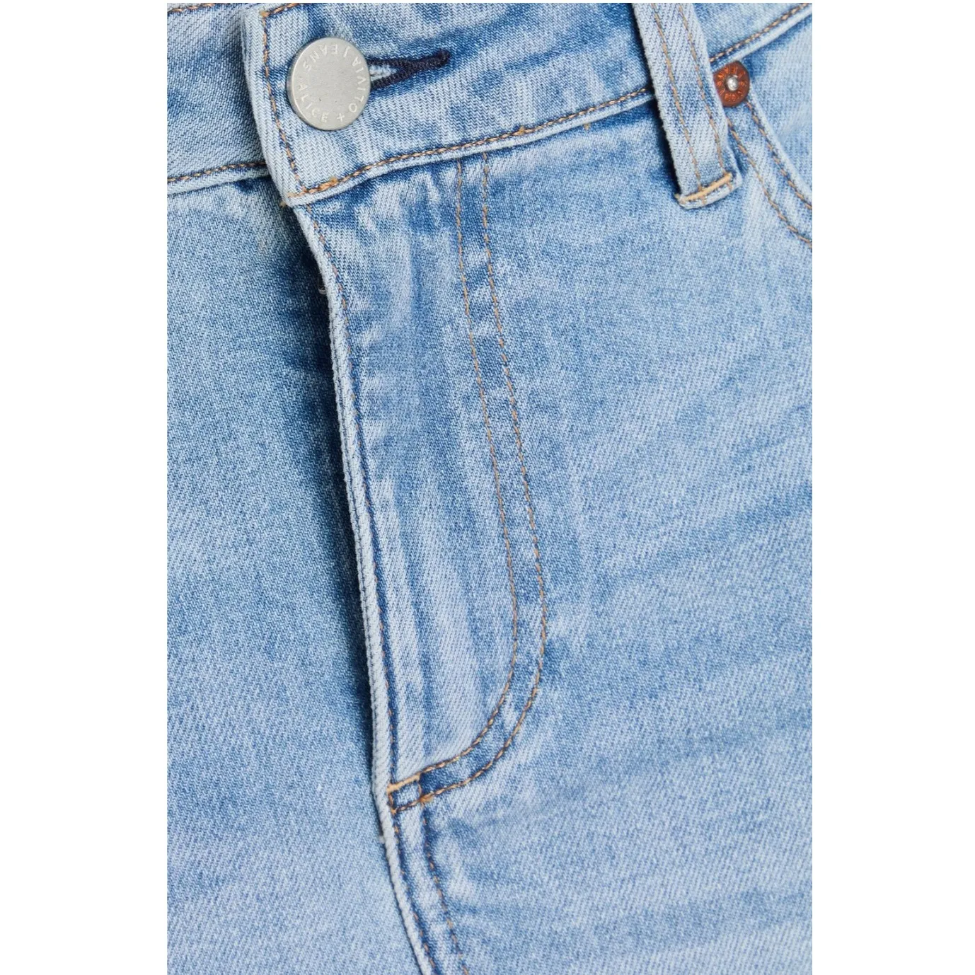 Alice + Olivia Jeans Distressed Faded Denim Skirt‎ Size 26 Knee Length Pencil - Image 4