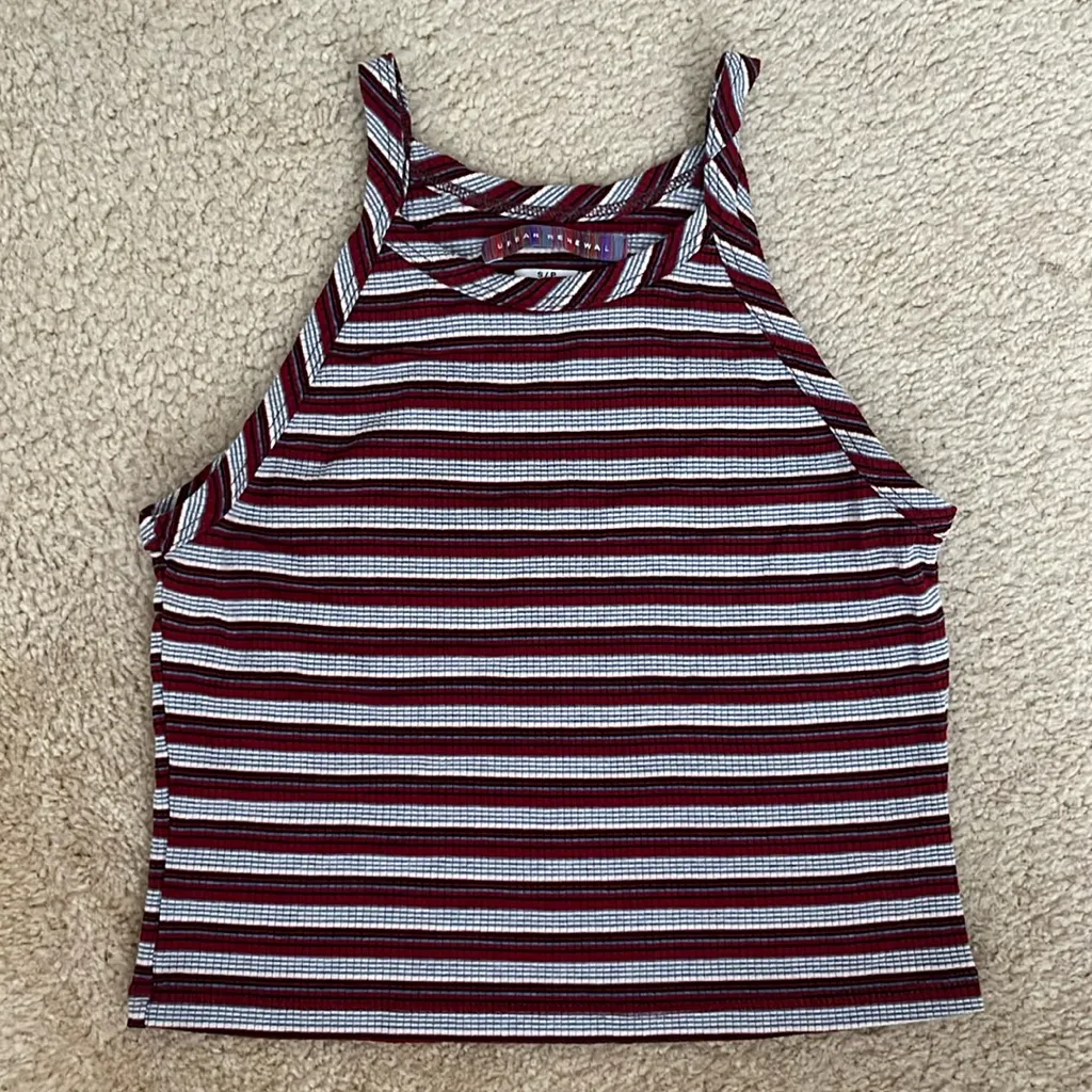 Urban Outfitters Urban Renewal Striped Crop Tank Top in Women’s Small - Image 2