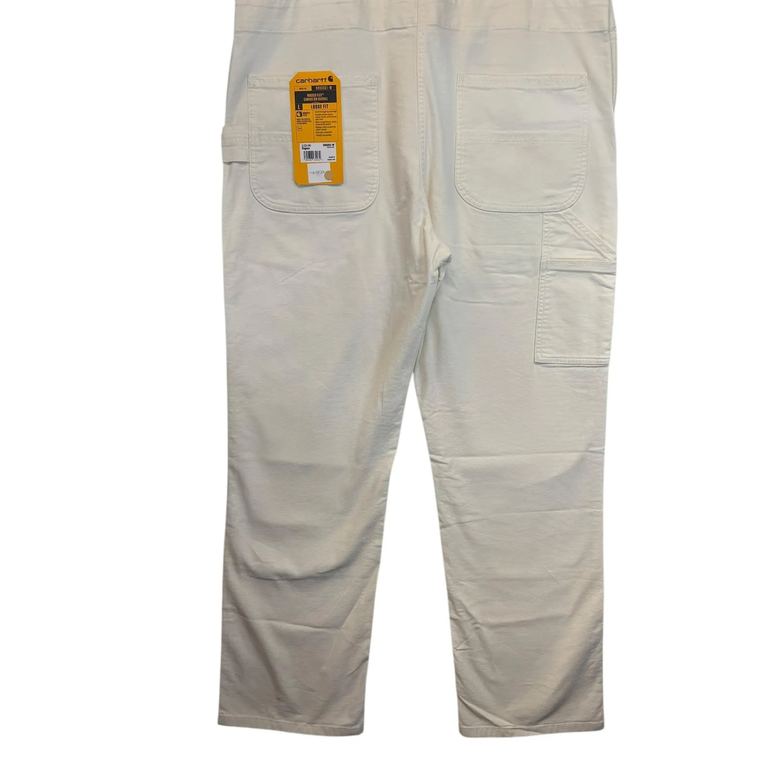 Carhartt Womens Loose Fit Canvas Bib Overalls Natural OR6001W Size L NEW - Image 7