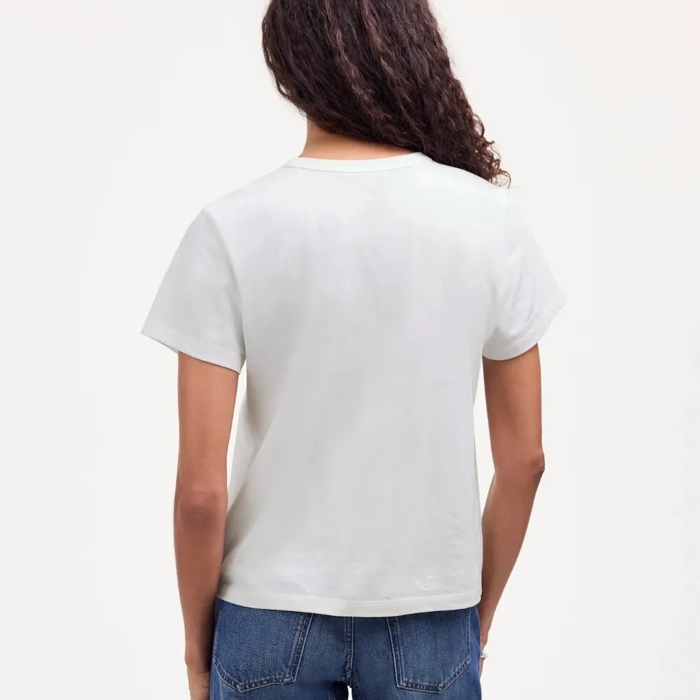 Madewell Top Womens Cotton Perfect Crewneck Tee Short Sleeve White Size S - Image 2