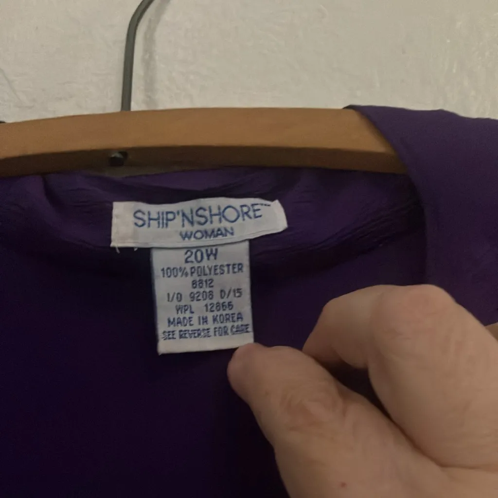 FINAL MARKDOWN Ladies ship n’ shore blouse 20w Purple - Image 3